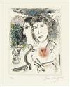 MARC CHAGALL Double Portrait au Chevalet.